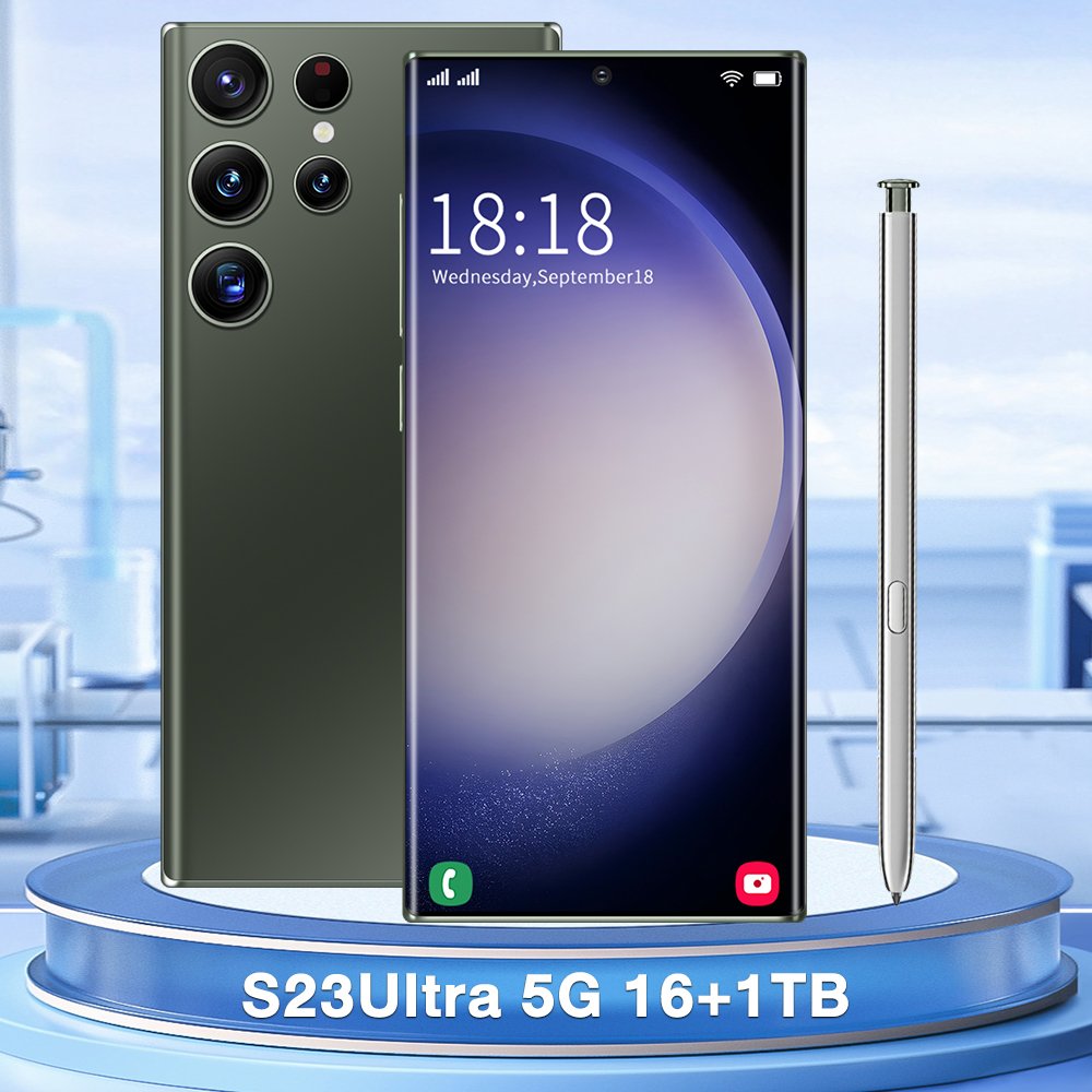 Hot sell S23 Ultra Android 5g Smartphone 7.3 inch 16GB+1TB Version cellphone Dual SIM card Wholesale Mobile phones
